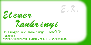 elemer kankrinyi business card